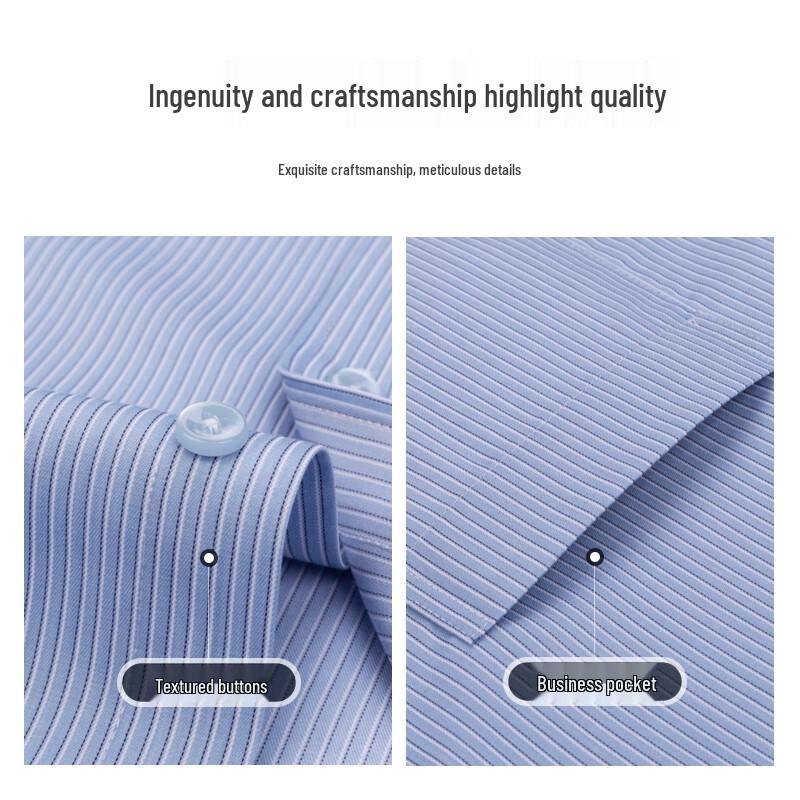 Luomeng Men's Business Short-Sleeve Stand-Collar Shirt