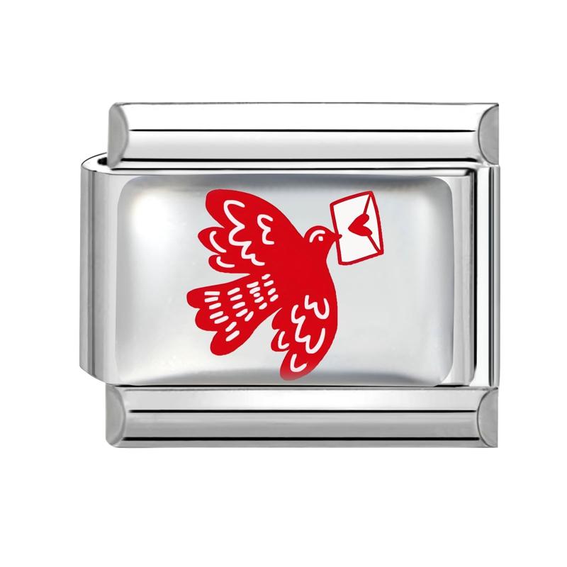 Y2K Rote Serie Blume Kirsche Herz Schleife Schmetterling Liebe Italienischer Charm Glieder Passend 9mm Edelstahlarmband Damen DIY Basteln