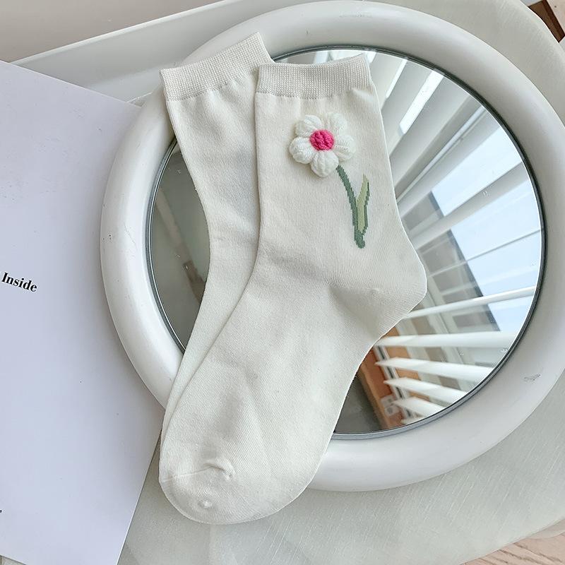Japanischen Stil Frau Socken Blume Stickerei Harajuku Retro Crew Socken Frauen Lolita Kawaii Tier Cartoon Nette Socken Neue Mode