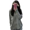 Women's Ice Silk UV Protection Hooded Cardigan - Summer Thin, Breathable, Loose-Fit, Slimming, Versatile.