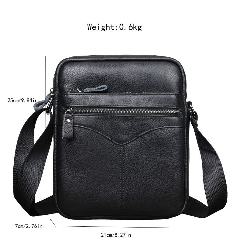Men's Shoulder Bag New Top Layer Cowhide Large Capacity Business Commuting Small Crossbody Genuine Leather