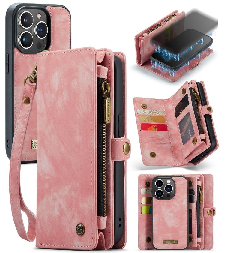 Pre iPhone 13 Pro CaseMe-008 Odnímateľné Multifunkčné Kožené Puzdro s Horizontálnym Preklopom