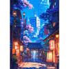 Japanese Street Scenery Cherry Blossom Architecture Canvas Poster Flowers Plants Landscape Wall Art Prints for Modern Home Decor