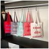Canvas bag female college student class 2025 new summer versatile large-capacity bag shopping bag commuter tote bag