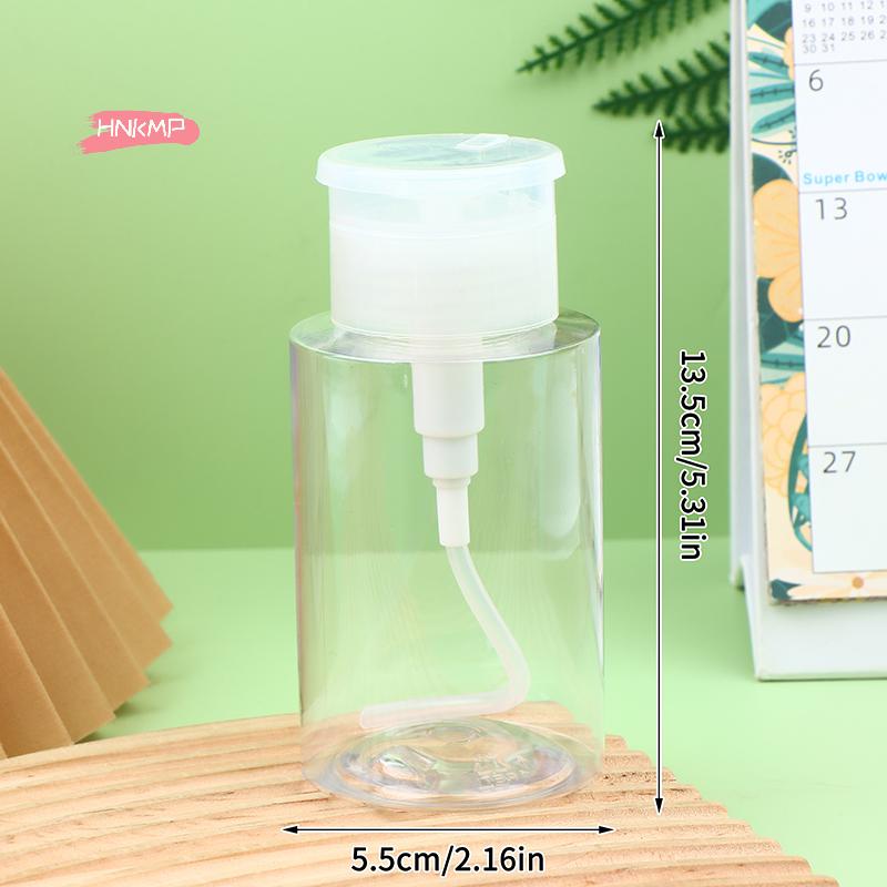 Refillable Empty Press Pump Bottle 100/150/200/300ml Dispenser Liquid Container for Remover Cleaner Polish Makeup Manicure Tool