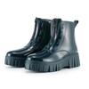 Fashion Mid Tube High Top Motorcycle Rain Boots  Women's Anti Slip and Wear-resistant Rain Shoes  Women Fashion Punk Thick Soled Shoes