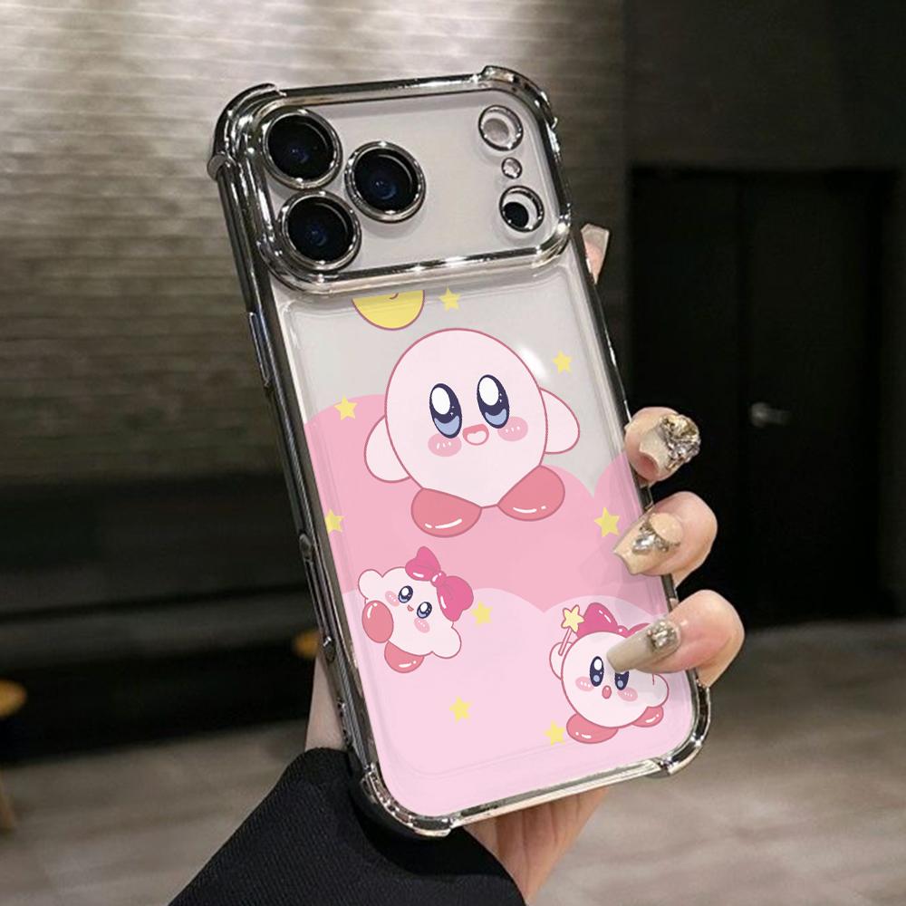 

Pink K-Kirbys Phone Case for iPhone 17 Air 16 15 14 Plus 13 12 11 Pro Max X Xs XR 8 e Anti-drop Transparent Soft Cover iPhone 16 Pro