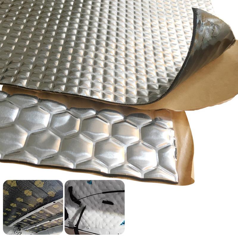 1 Piece Engine Bonnet Firewall Noise Proofing Deadener Anti-Noise Pads 2Mm Aluminum Foil Car Sound Heat Insulation Cotton Mats