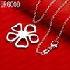 925 Sterling Silver Simple And Exquisite Hollow Flower Pendant Necklace - Fashion Wedding Jewelry