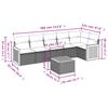 7-teiliges Gartensofa-Set mit Kissen Schwarzes Poly-Rattan