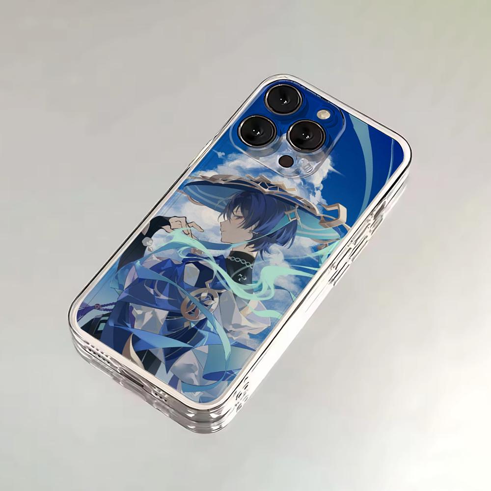 

Чехол для телефона Scaramouche Genshin Impact для iPhone 16,15,14,13,12,11 Plus,Pro,Max,XR,XS,X,7,8 SE,Mini Прозрачный Силиконовый Мягкий iPhone12PROMAX