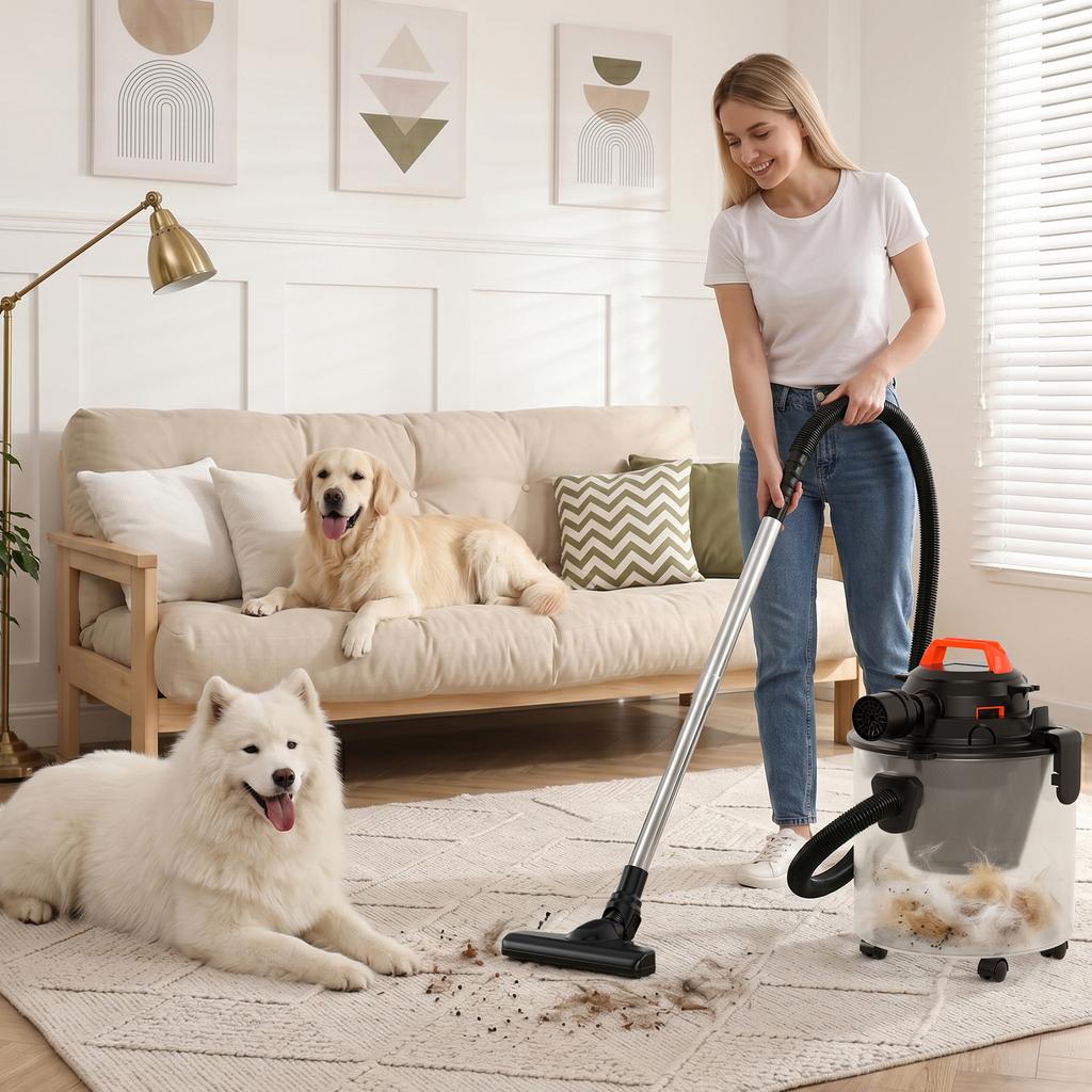 Nass-Trocken-Blasen 3-in-1 Staubsauger, 25L 2500W, 6,5 Spitzen-PS, Edelstahl, tragbar für Haus, Werkstatt, Autoaufbereitung