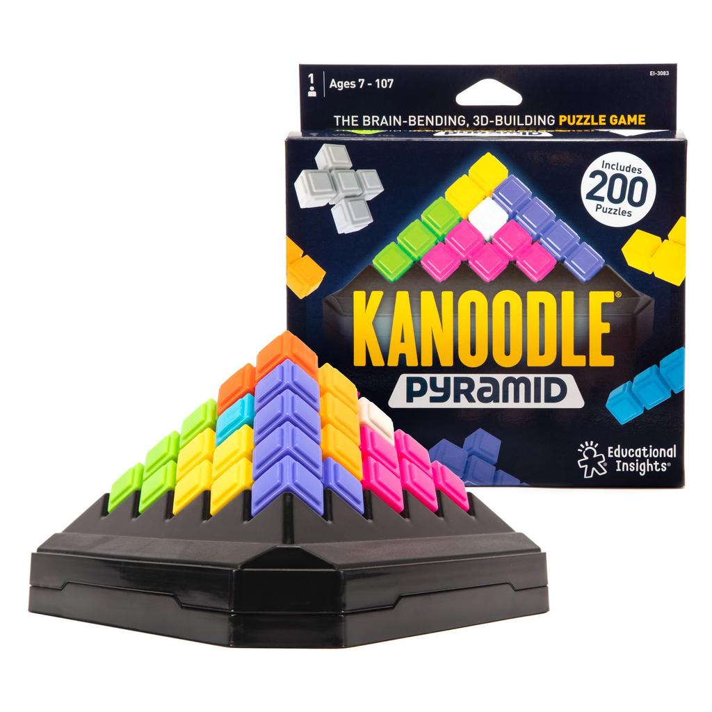 Educational Insights Kanoodle Pyramide 3D Denkspiel Einzelspieler Gehirn Handheld Reisespiel für Herausforderndes Logikrätsel Geschenk für Jugendliche und Alter -