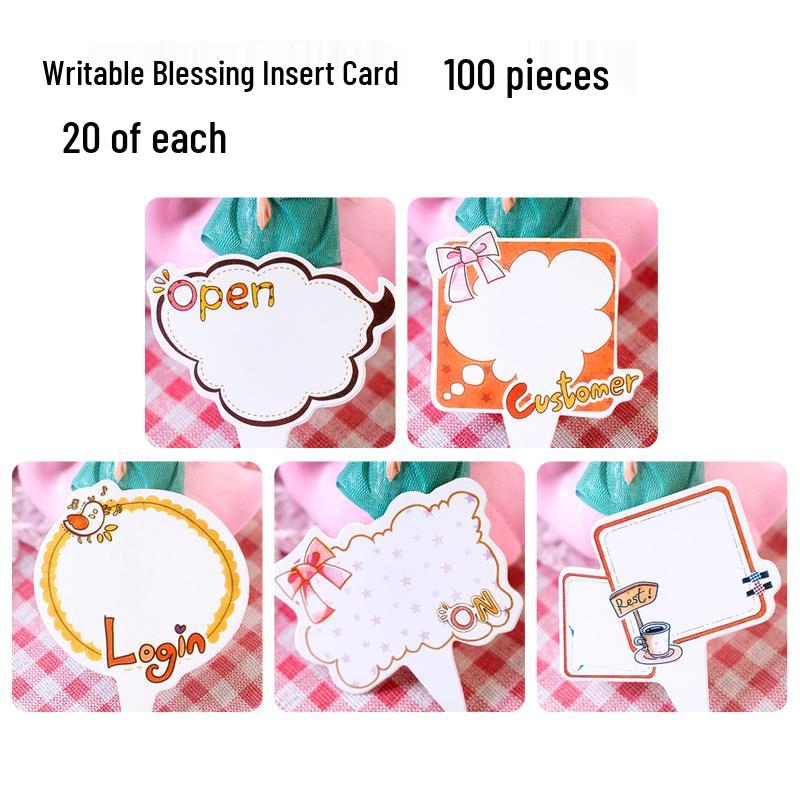 100-Piece Happy Birthday Cake & Dessert Insert Cards for Blessings & Writing