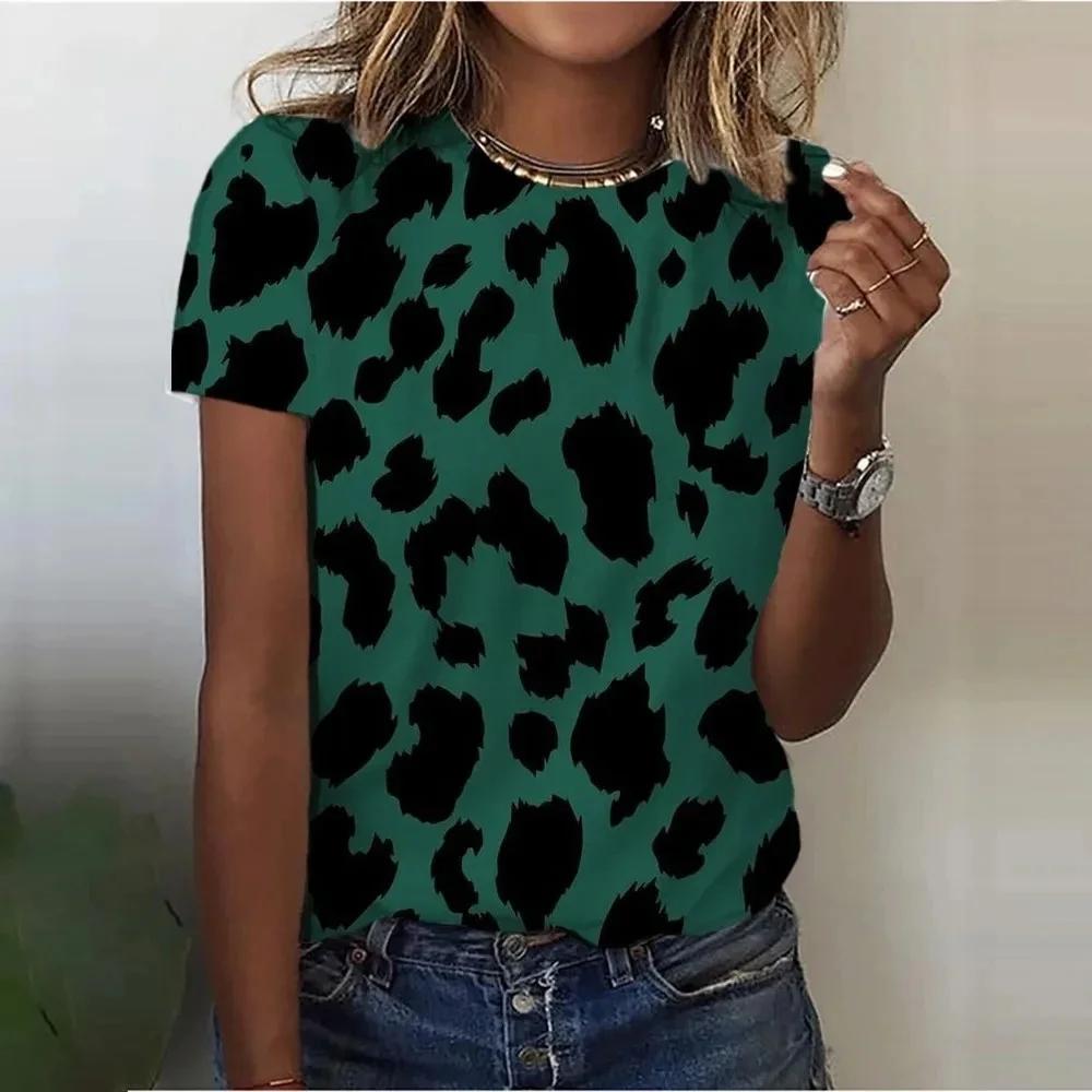 New Glitter Sparkling T-shirt Rainbow Color Printing Fashion T-shirt Short-sleeved Casual Beach Printing Top