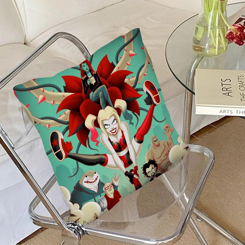 BEAST KINGDOM Harley Tv Quinn Pillow Case Square Pillow Bedroom Sofa Leisure ComfortCushionCar Living Room Home Decoration 40X40