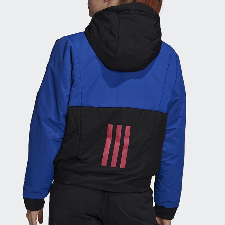 Adidas Women's Hooded Padded Winter Windproof Warm Casual Sports Jacket Black FT2555
