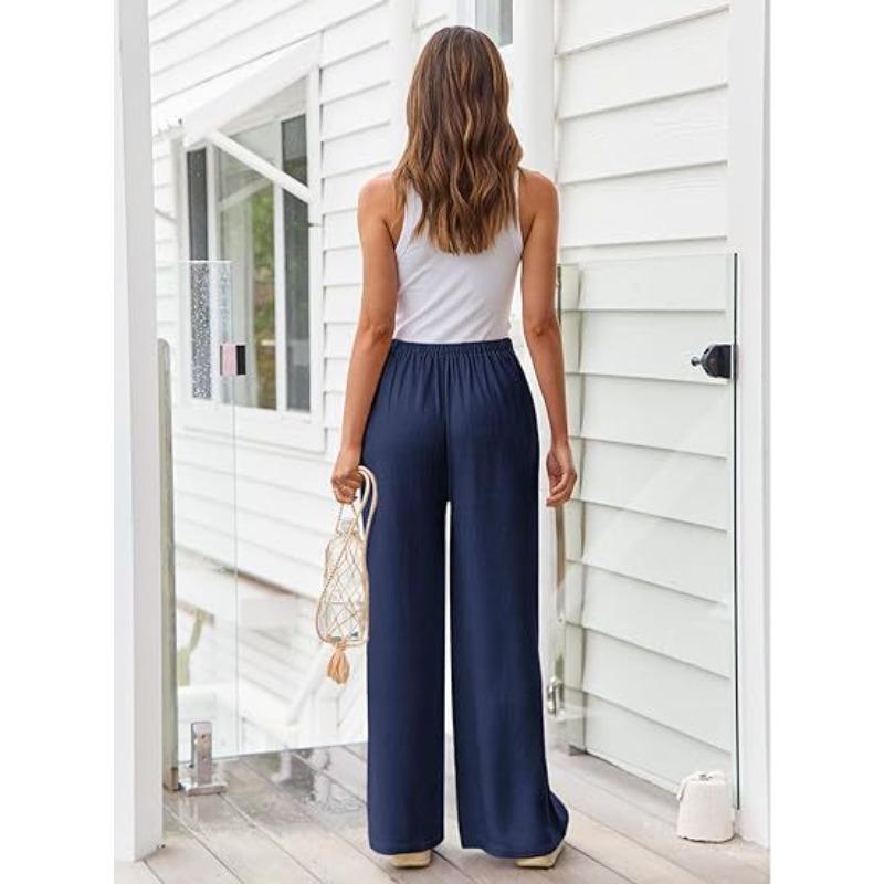 JKASHDK Women's Fashion Casual Solid Color Print High Waist Trousers Pants & Capris