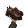 Fashion Retro Japanese Brown Loafers Thick Sole Height-Increasing Leather Women's Pumps Autumn 2024 New Mary Janes Lolita Platform Shoes