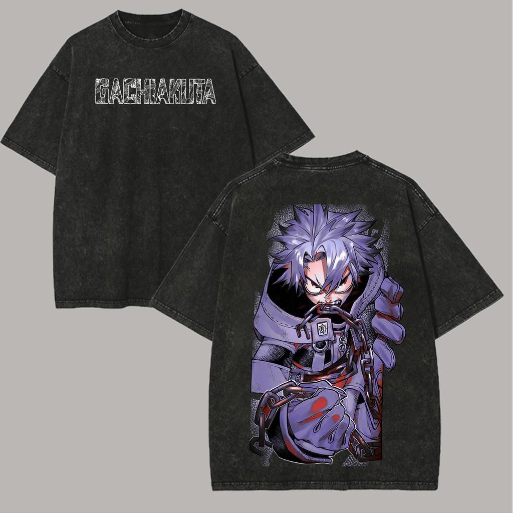 Gachiakuta Rudo Tištěné Unisex Prané Tričko Pánské Japonské Anime Manga Dámské Pánské Oblečení Prát Oblečení Hip Hop Krátký Rukáv