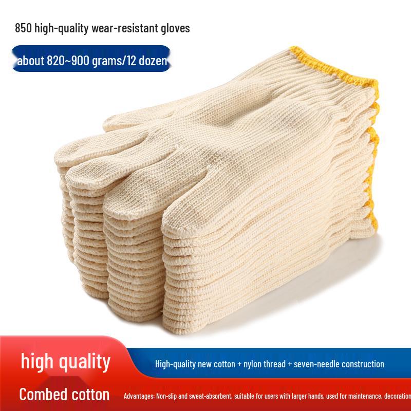 Guantes de Trabajo Antideslizantes para Mujer, Hilo de Algodón Resistente al Desgaste para Sitio de Construcción