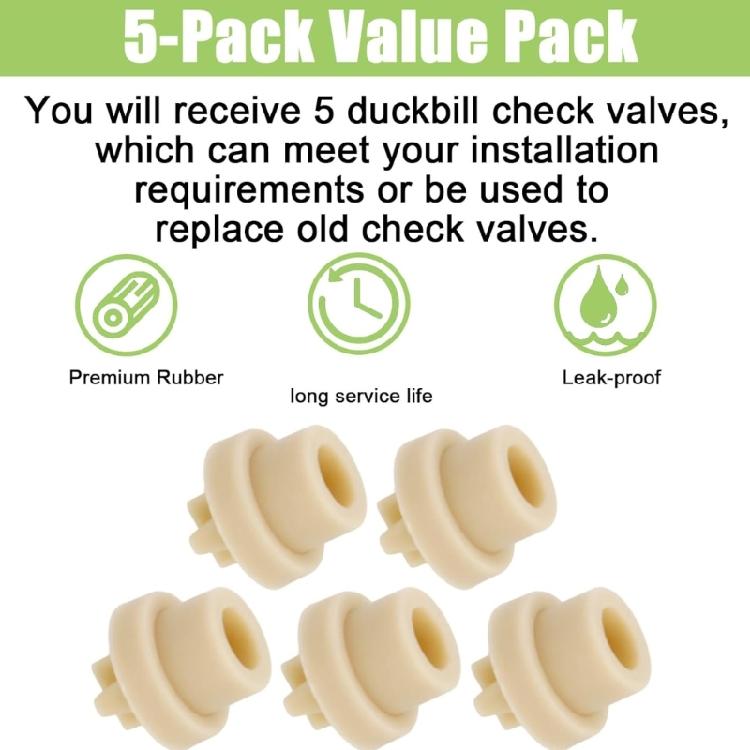 5 Pieces Strong Plastic Check Valves Duckbills 11mm Strong Valves Leak Proof Check Gate Suitable for Smooth Fluid Flows
