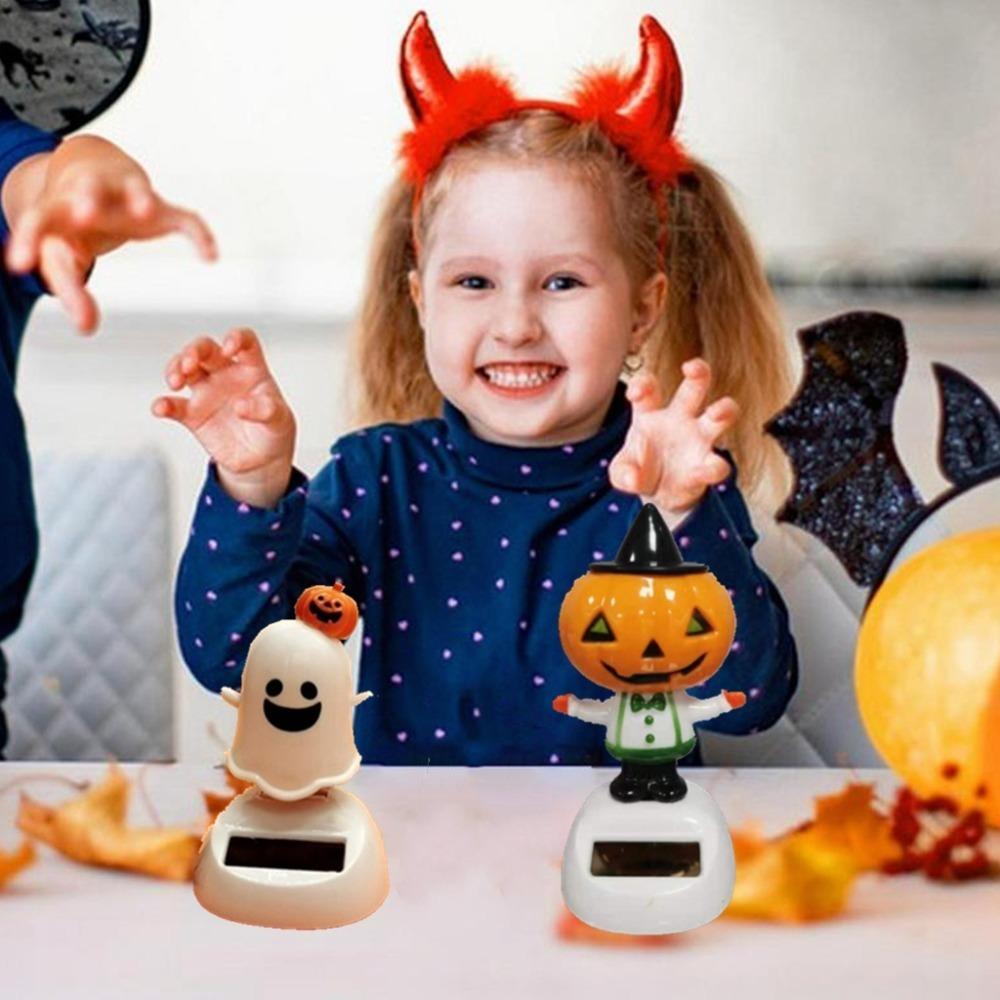 2pcs Pumpkin Halloween Ghost Toys Funny Car Decoration Cute Shaking Head Dolls  Halloween Gift