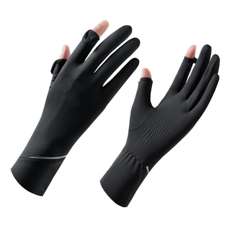 

2pcs Women Sun Gloves Driving Cycling Thin Mittens Skin Protecting Gloves for Driving and Outdoor Sports