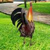 Elegante Scultura di Gallo in Metallo Per Giardino e Decorazione della Casa Ornamenti per Prato sul Retro Con Finitura Resistente alle Intemperie