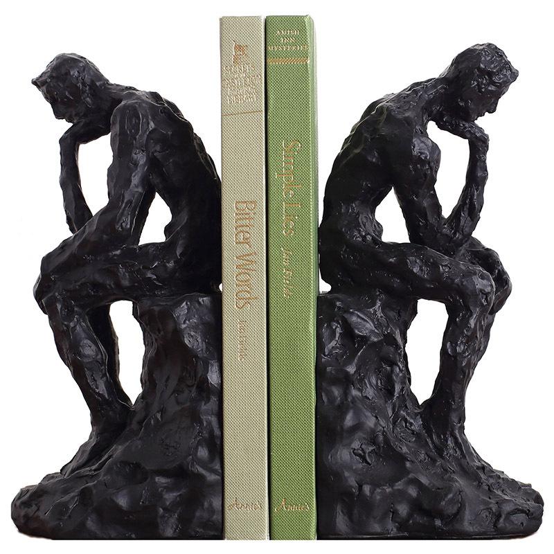 Elegante Moderno Minimalista Scultore Pensatore Fermalibri Scultura Decorazione Scrivania, Supporto per Libri Arte Astratta per Casa Ufficio, Regalo Creativo