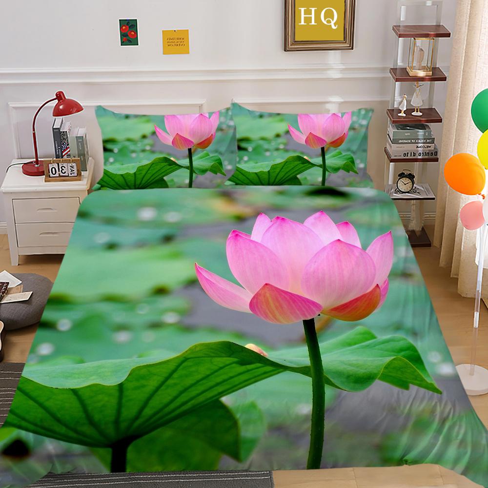 Постельное белье с 3D принтом цветов, королевский размер, полиэстеровые покрывала, дизайн, высокое качество, домашнее постельное белье UK Single 135x200cm