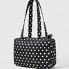 Black Polka Dot Handbag Women Piano Design Shoulder Bag Lace Trim Butterfly Ribbon Underarm Bag Fashion Musical Note Tote Bag