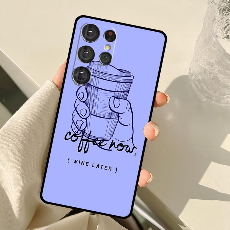 

Coffee Wine Cup Case For Samsung Galaxy S25 Ultra S21 S22 S23 S24 Ultra S9 S10 Plus S20 FE S25 FE Back Cover Galaxy S10