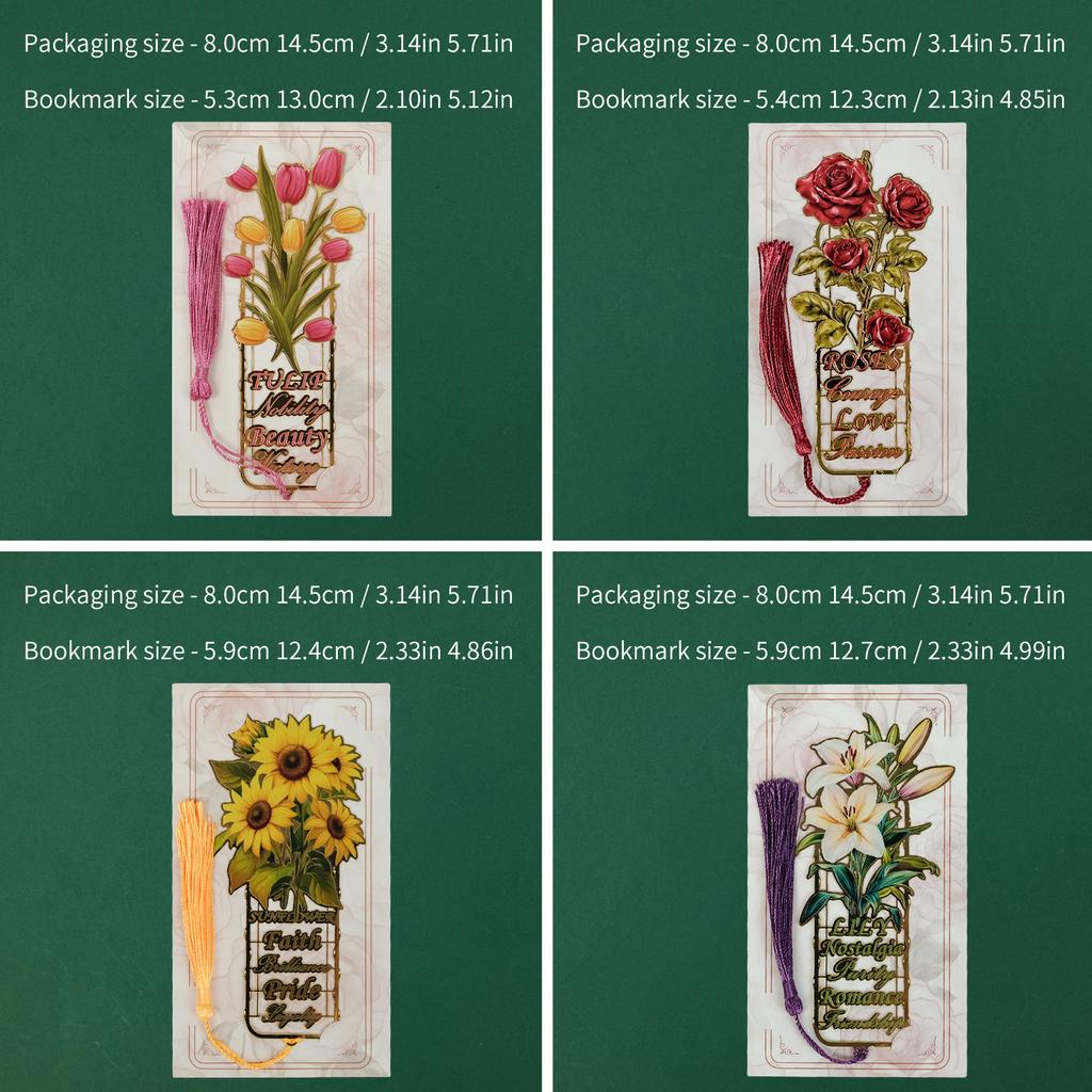 Exquisite And Beautiful Flower Metal Bookmarks, Essential Bookmarks For Students To Read