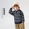 Right European Style Boys' Sweater Knitwear Polo Collar 2025 Autumn and Winter New Children's Clothing Baby Warm Autumn Outfit Trendy