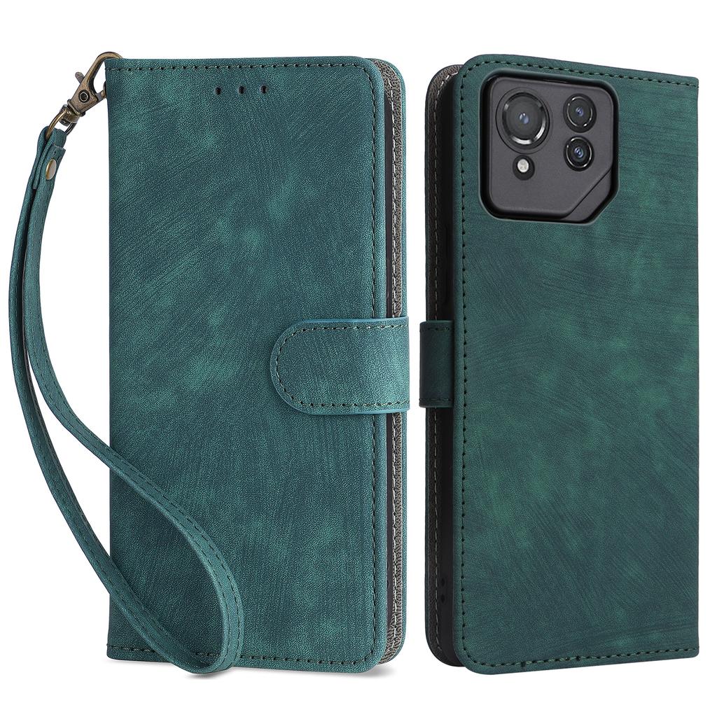 For Asus ROG Phone 8 Pro 5G/8 5G Case RFID Blocking Wallet Cover with Hand Strap