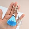 Elegant Badminton Racket Keychain Sports Themed Keyring Fashionable Key Accessory for Athletes Unique Key Holder