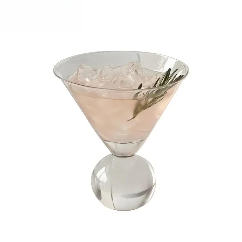 KEMORELA Sklenice na martini 260 ml krátké korálkové koktejlové sklenice tenké šampaňské průhledné sklenice na víno