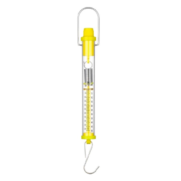 Dinamometro a molla da laboratorio multifunzione di colore giallo adatto per dimostrazioni di fisica e uso in laboratorio