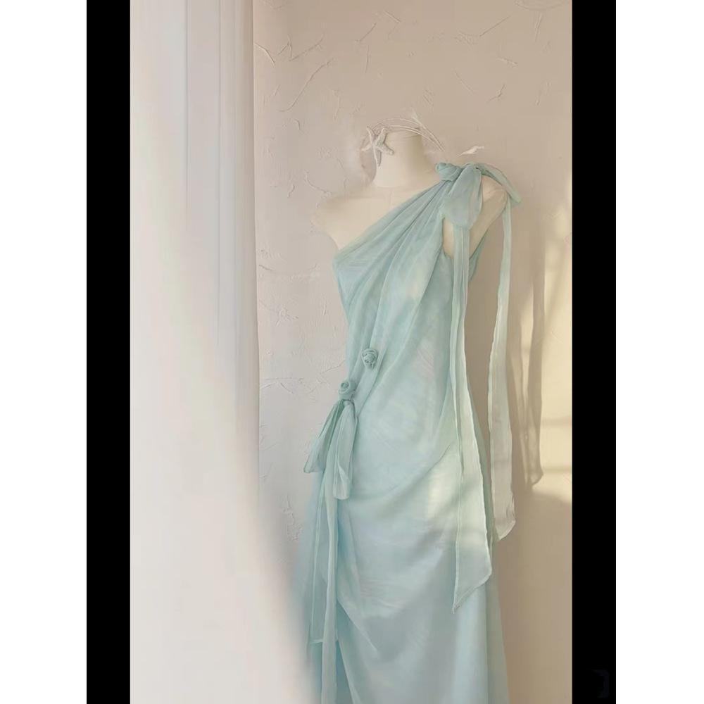 Girls' Super Fire French Casual Dress Children's Summer Beautiful Pure Waist Skirt High-end Temperament