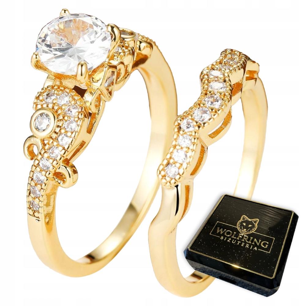 Gold Wedding Rings Steel Pair Gold Plated S.17/19
