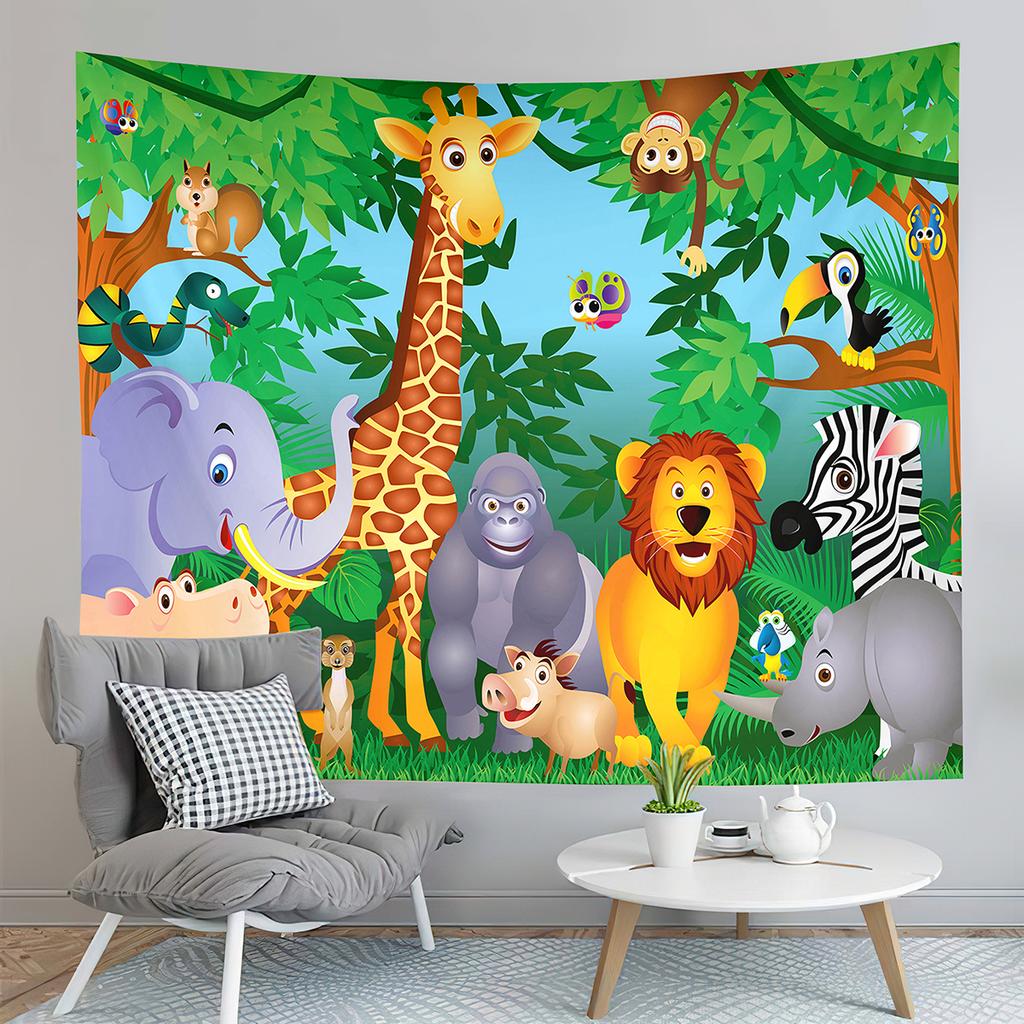 Cartoon Farm Animals Tapestry Cute Cow Turkey Tapestry Gifts for Kids Girls Boys Bedroom Dorm Wall Hanging Decor Tapestries