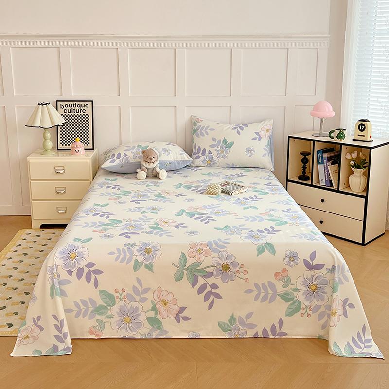 100% Cotton Floral Printing Bed Sheet Comfortable Skin Friendly Queen Flat Sheets for Bed High Quality Pure Cotton Bedsheet King