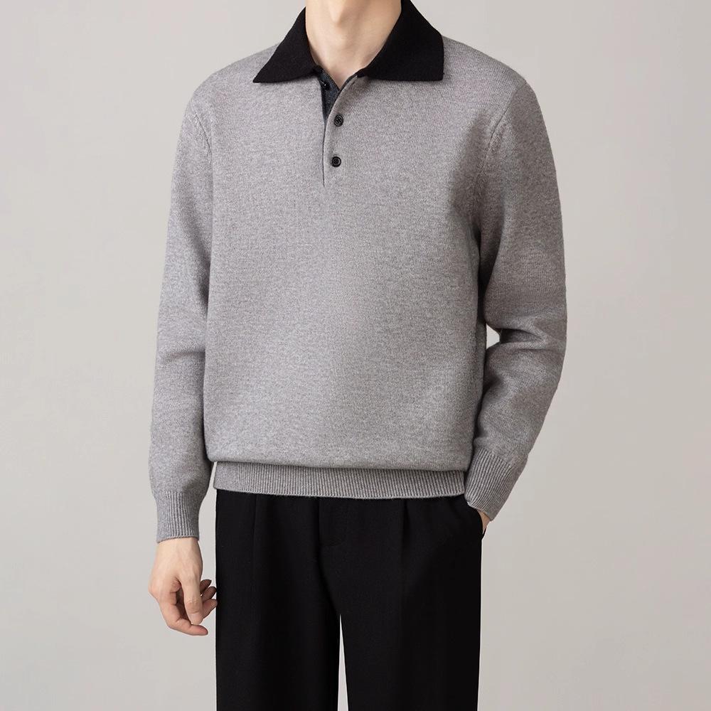 

Men s High-Grade Patchwork Knitwear - Long-Sleeved, Autumn/Winter 2025, Business Casual Versatile Sweater 3X Large