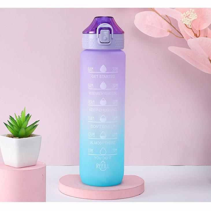 Gradient Frosted Tritan Water Bottle - Large Capacity & Portable for Outdoor Sports 1000ml