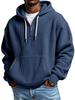 Men's Vintage Waffle Weave Half-Zip Hooded Sweatshirt for Autumn/Winter