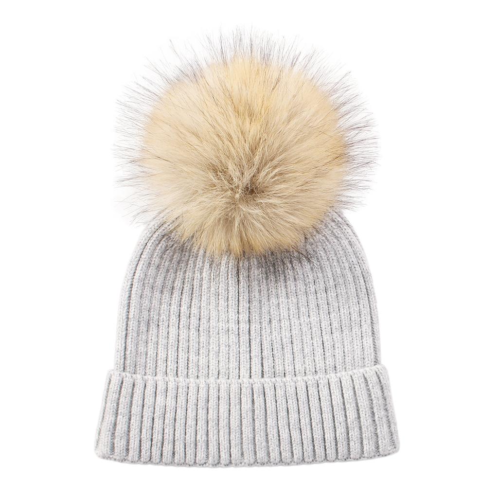 1 Stück pelzige warme Kinder-Mütze für Jungen und Mädchen, schicke koreanische Mode, Häkelmütze für Kleinkinder, Herbst-Winter, dicke Plüsch-Strickmütze