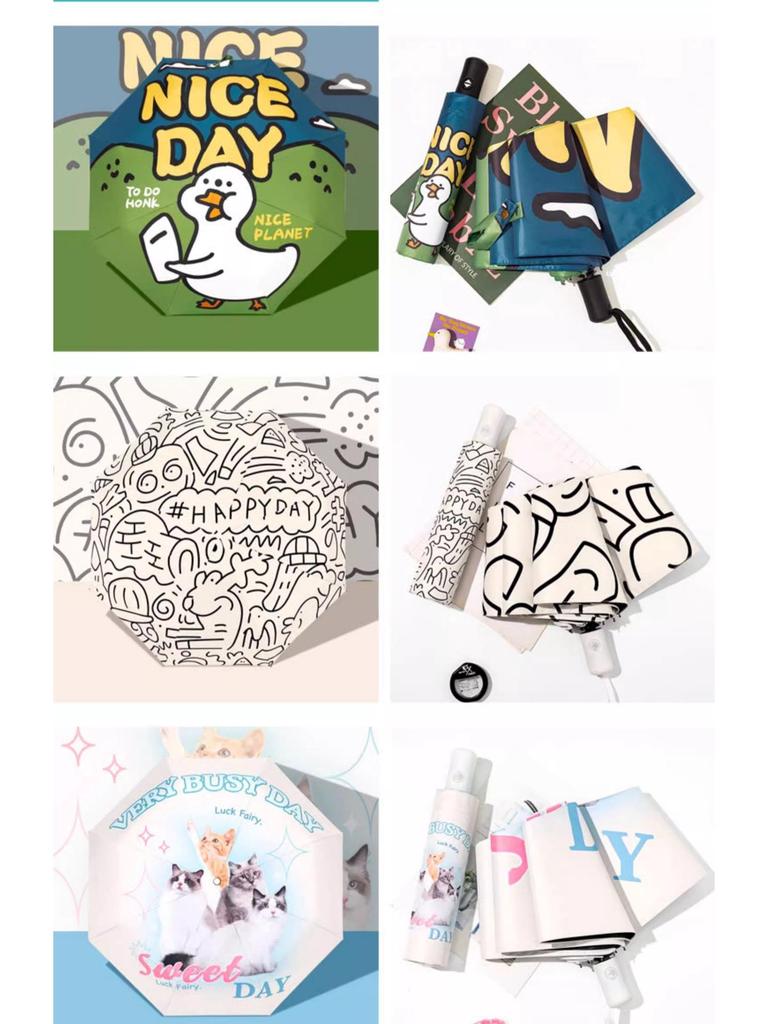 Autoschirm mit Doppelfunktion: Damen High-End Falt-Sonnenschirm mit Schwarzleim-Beschattung, UV-Sonnenschutz, Kompaktes Design