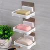 Self Adhesive Wall Mounted Soap Dish Holder With Drainage No Drilling For Bathroom Kitchen Sink