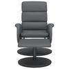 Relax Chair with Footstool Gray Artificial Leather